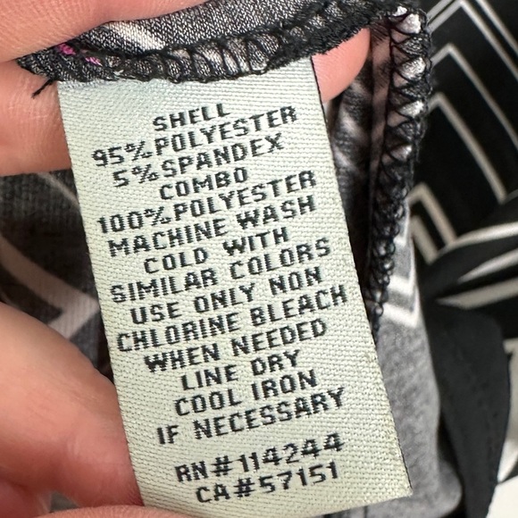 Nordstrom Eliza J Zig Zag Shift Dress Black‎ White Pink Size 4 Stretch EJ4M7405 - Picture 7 of 12